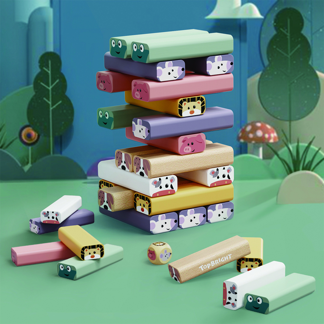 Jenga Wackelturm Holzturm Kinder Familien Spiel 